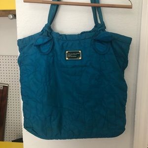 Teal Marc Jacobs workwear laptop shoulder bag